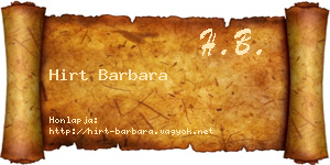 Hirt Barbara névjegykártya